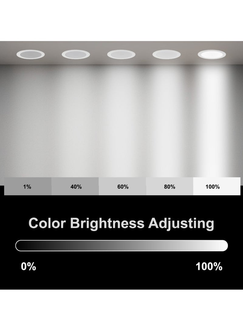 Saska smart wi-fi led downlight laza 5w tunable white dimmable color changing adjustable angle recessed Light ceiling lighting fixtures works with alexa and google home (Pack of 8)