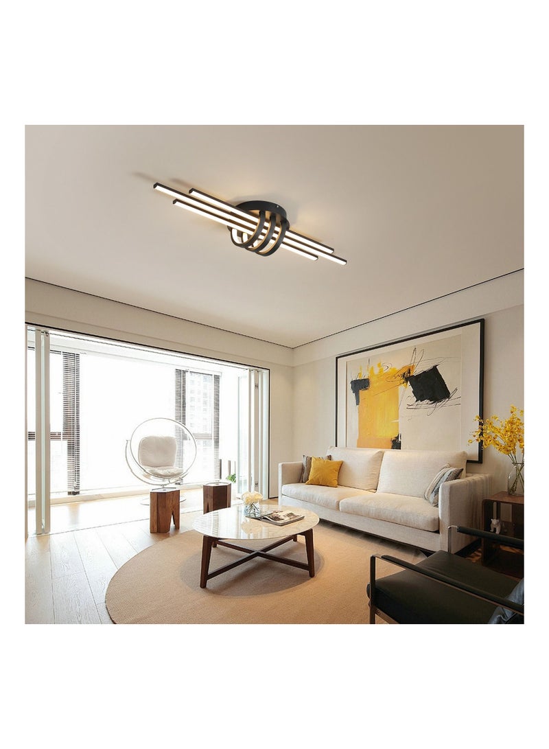 Modern creative LED Bedroom Living Room Dining Room ceiling light black