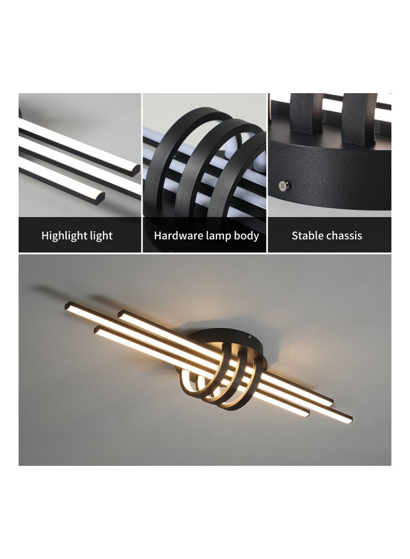 Modern creative LED Bedroom Living Room Dining Room ceiling light black