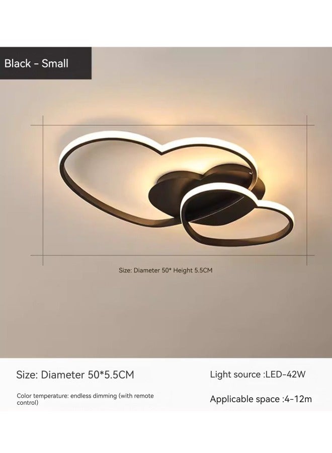 Modern Heart Shaped LED Ceiling Lights In Living Room Dining Room Bedroom Kitchen With Remote Dimmable Light Color Black