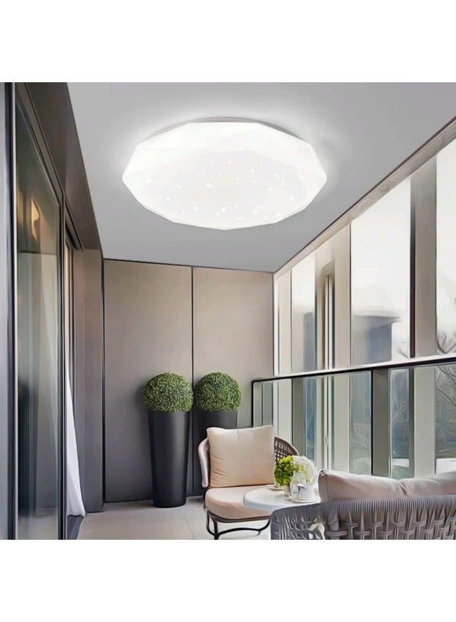 3-Color Diamond Shape Modern LED Ceiling Light for Living Room Dining Room Bedroom