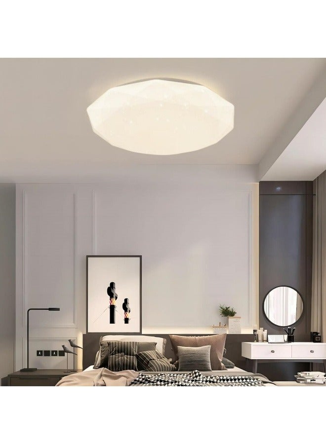 3-Color Diamond Shape Modern LED Ceiling Light for Living Room Dining Room Bedroom