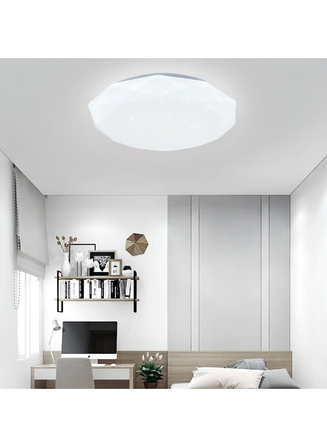 3-Color Diamond Shape Modern LED Ceiling Light for Living Room Dining Room Bedroom