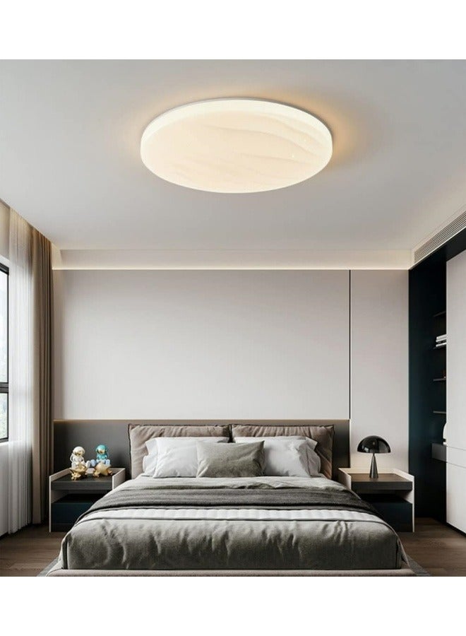 Modern Simple Flush Mount LED Ceiling Light, Wavy Round 3 Color LED Ceiling Light for Living Room, Dining Room, Bedroom, Kitchen, Island