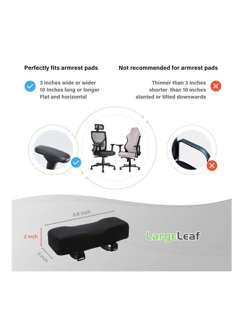 Chair Armrest Cushion, 2 Pcs Armrest Pads Extra Thick Ergonomic Elbow Pillow Support Cushion Pressure Relief Memory Foam With Velcro Straps for Office Chair Gaming Chair Armrest(Black)
