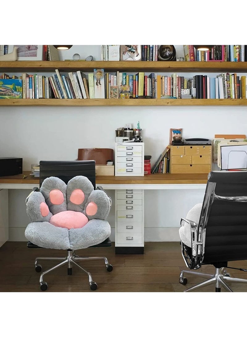 Cat Paw Cushion, Lazy Sofa Seat Cushion Plush Sofa Cushion, Floor Mat Office Chair Cushion Bear Claw Shape Comfortable and Cute Seat Cushion For Restaurant Bedroom, 70x60cm (Grey)