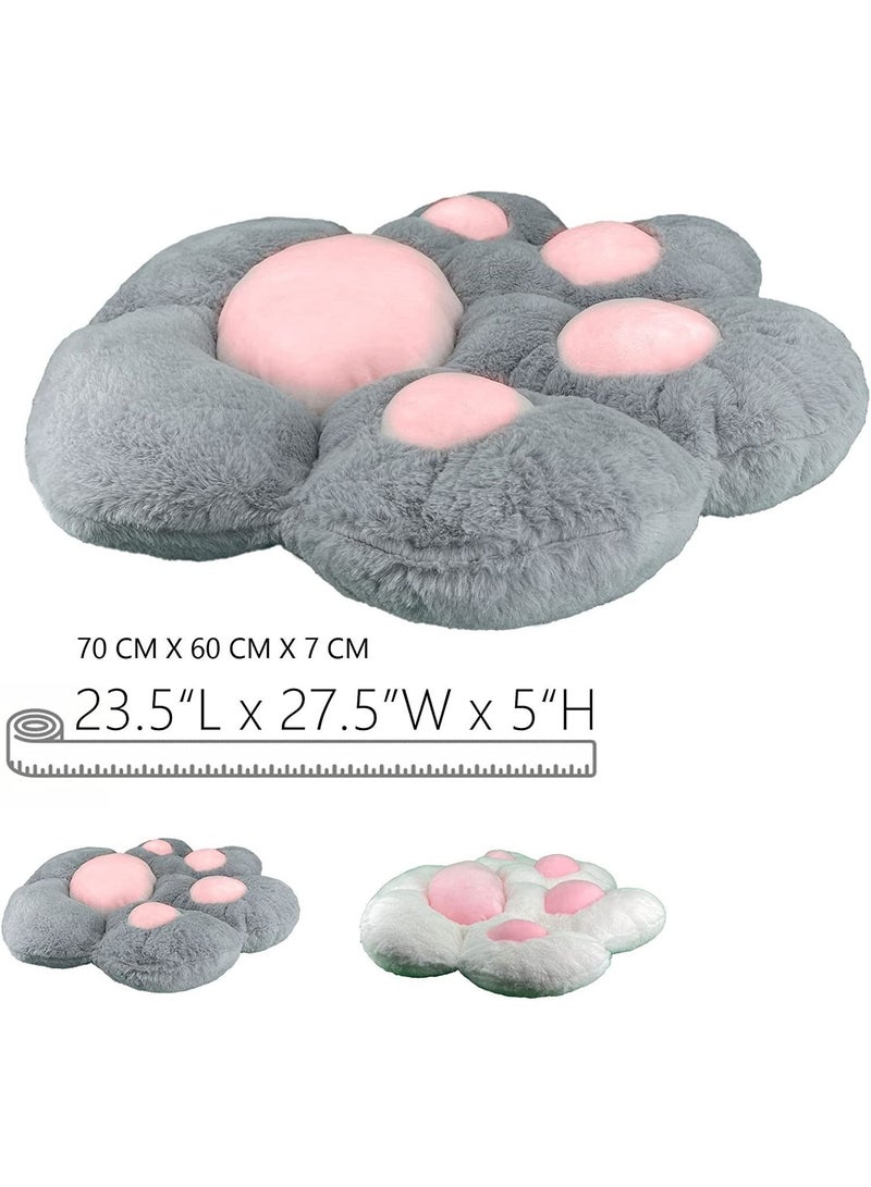 Cat Paw Cushion, Lazy Sofa Seat Cushion Plush Sofa Cushion, Floor Mat Office Chair Cushion Bear Claw Shape Comfortable and Cute Seat Cushion For Restaurant Bedroom, 70x60cm (Grey)
