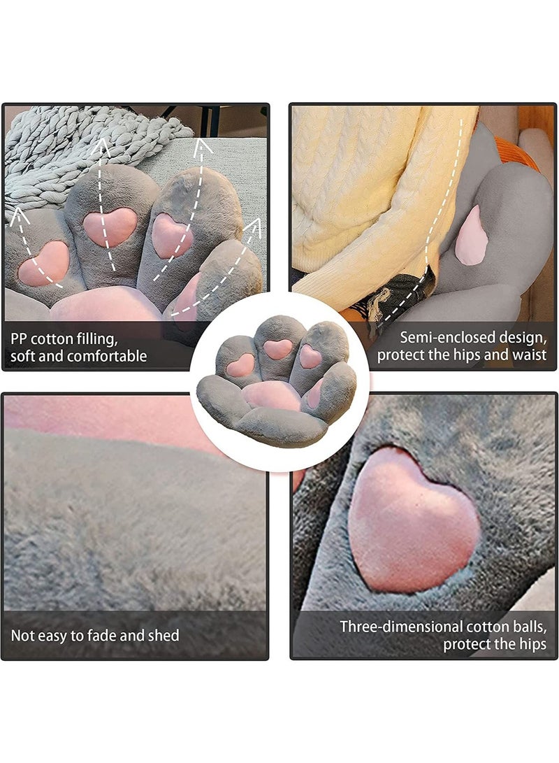 Cat Paw Cushion, Lazy Sofa Seat Cushion Plush Sofa Cushion, Floor Mat Office Chair Cushion Bear Claw Shape Comfortable and Cute Seat Cushion For Restaurant Bedroom, 70x60cm (Grey)