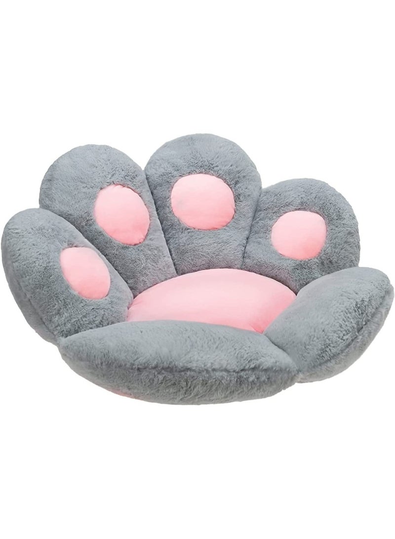 Cat Paw Cushion, Lazy Sofa Seat Cushion Plush Sofa Cushion, Floor Mat Office Chair Cushion Bear Claw Shape Comfortable and Cute Seat Cushion For Restaurant Bedroom, 70x60cm (Grey)