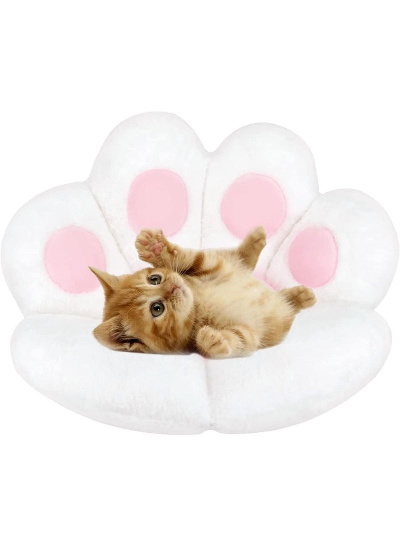 Cat Paw Cushion, Lazy Sofa Seat Cushion Plush Sofa Cushion, Floor Mat Office Chair Cushion Bear Claw Shape Comfortable and Cute Seat Cushion For Restaurant Bedroom, 70x60cm (White)