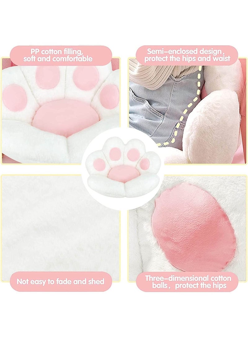 Cat Paw Cushion, Lazy Sofa Seat Cushion Plush Sofa Cushion, Floor Mat Office Chair Cushion Bear Claw Shape Comfortable and Cute Seat Cushion For Restaurant Bedroom, 70x60cm (White)