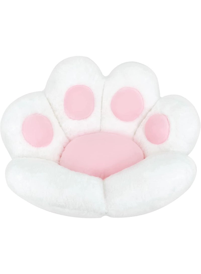 Cat Paw Cushion, Lazy Sofa Seat Cushion Plush Sofa Cushion, Floor Mat Office Chair Cushion Bear Claw Shape Comfortable and Cute Seat Cushion For Restaurant Bedroom, 70x60cm (White)