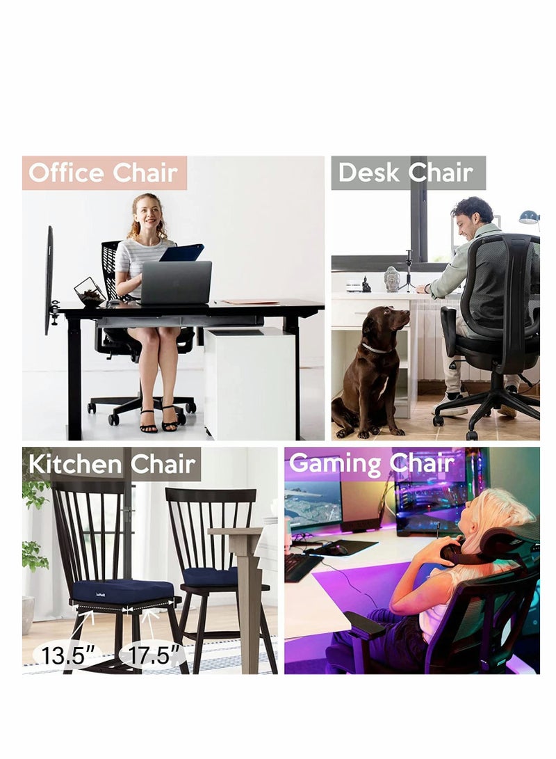 Gel Seat Cushion for Long Sitting Enhanced Office Chair Pillow, Back Support Cushion, Memory Foam Desk Pad, Gray