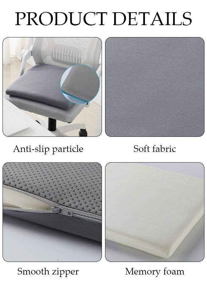 Cooling Seat Cushion Memory Foam Non Slip Ice Silk Cushion Breathable Chair Cushion High Resiliency Seat Cushion for Sciatica and Lower Back Pain Relief, Comfortable Coccyx Cushion for Home Office