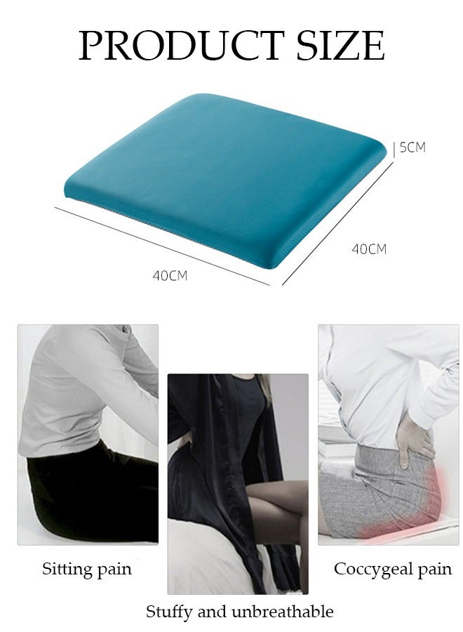 Cooling Seat Cushion Memory Foam Non Slip Ice Silk Cushion Breathable Chair Cushion High Resiliency Seat Cushion for Sciatica and Lower Back Pain Relief, Comfortable Coccyx Cushion for Home Office