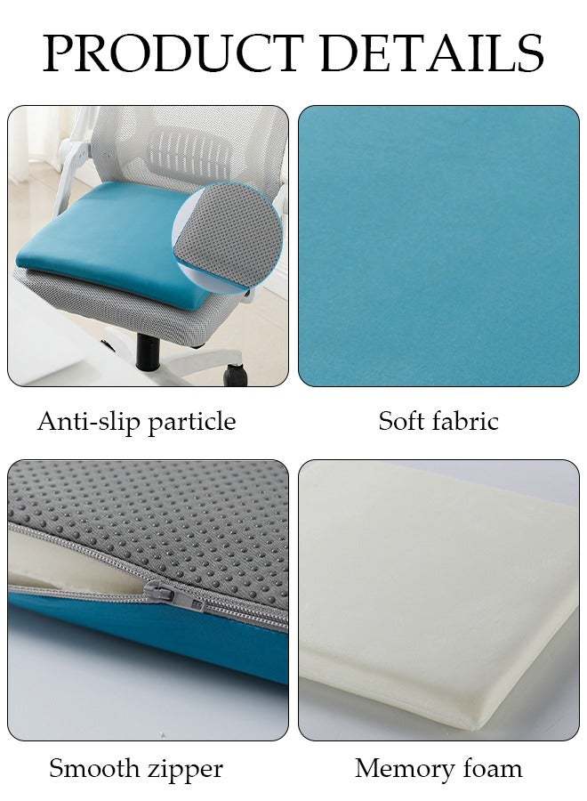 Cooling Seat Cushion Memory Foam Non Slip Ice Silk Cushion Breathable Chair Cushion High Resiliency Seat Cushion for Sciatica and Lower Back Pain Relief, Comfortable Coccyx Cushion for Home Office