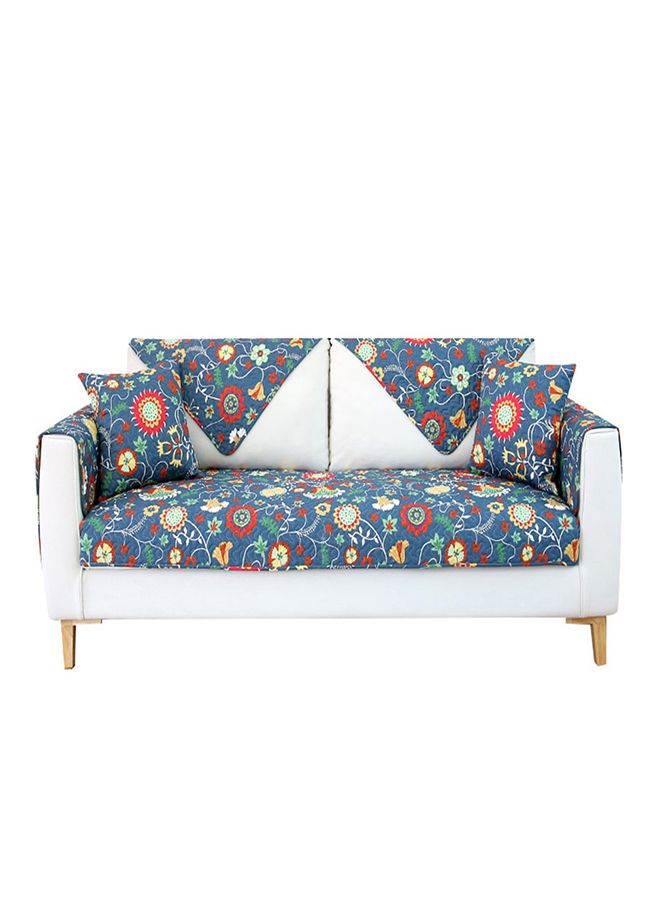 Anti-Slip Flower Pattern Sofa Slipcover With Pillowcase Multicolour