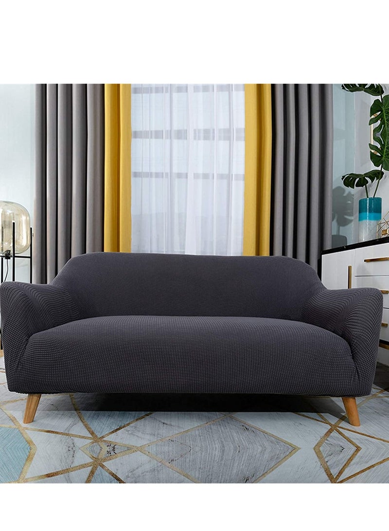 Sofa Covers 2 Seater High Stretch  Couch Universal Sofa Non Slip Furniture Protector (Grey)