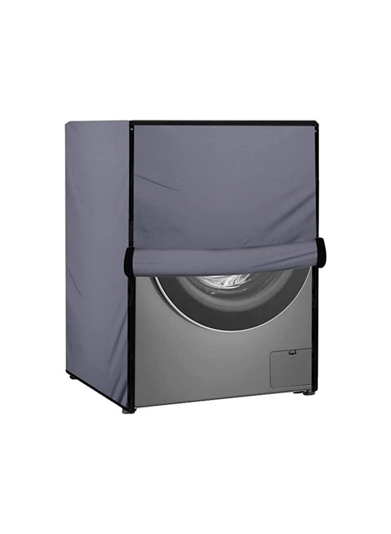 Waterproof Front Load Washing Machine Cover Compatible for LG 8 kg & 9 Kg Grey