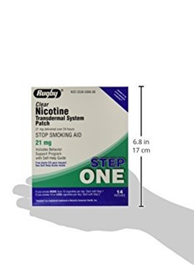 Rugby Clear Nicotine Transdermal System Patch, 21 mg, 14 Count