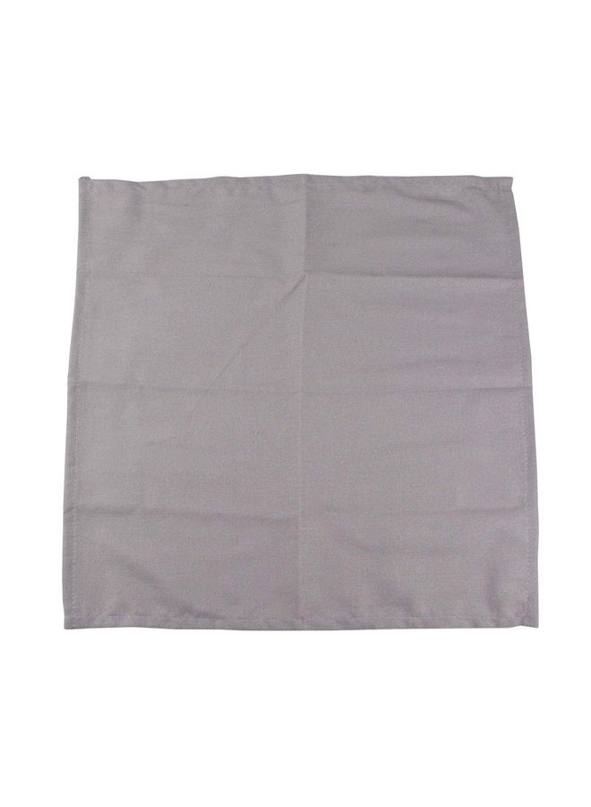 Solid Color Cotton Linen Blended Thin Dinner Cloth Napkins - Set of 12 (40 x 40 cm) - for Events & Home Use (Light Grey)