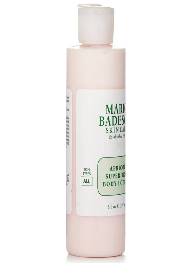 Mario Badescu Apricot Super Rich Body Lotion, Nourishing and Softening Body and Hand Moisturizer For All Skin Types 177ml