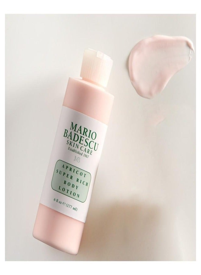 Mario Badescu Apricot Super Rich Body Lotion, Nourishing and Softening Body and Hand Moisturizer For All Skin Types 177ml