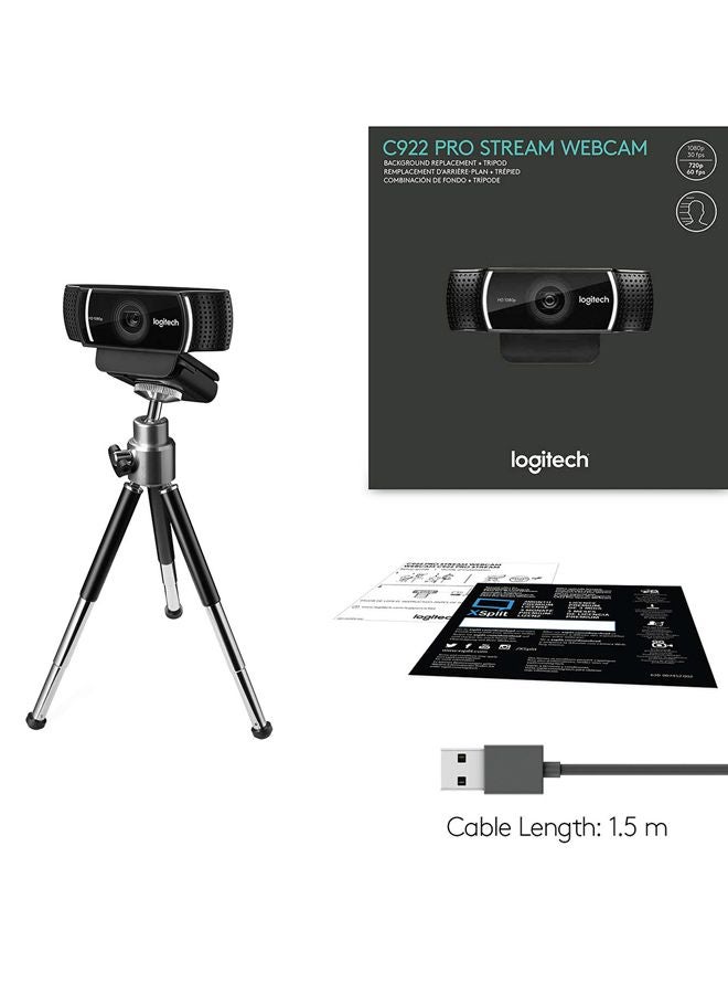 C922 1080P Pro Stream Webcam Black