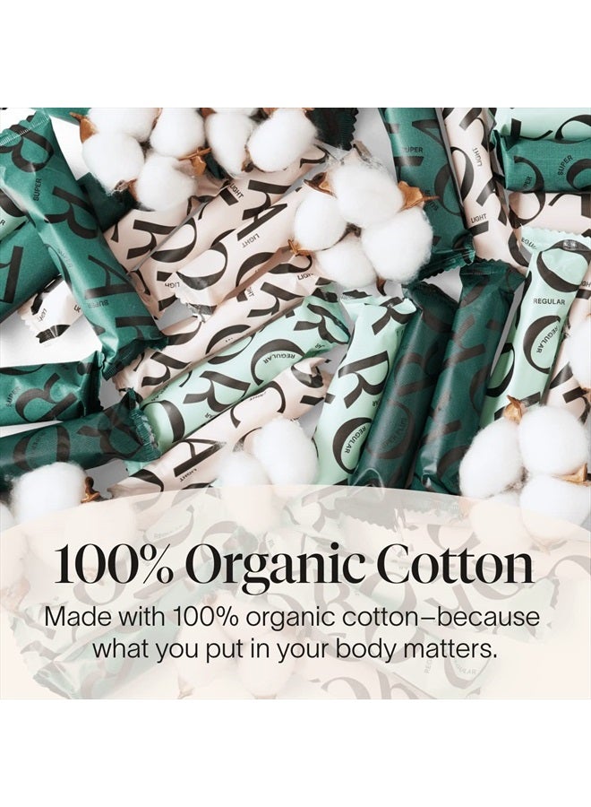 Organic Applicator Tampons | Regular Absorbency | 100% Organic Cotton, Unscented, BPA-Free Compact Applicator | Leak Protection | Packaging May Vary | 36 Total