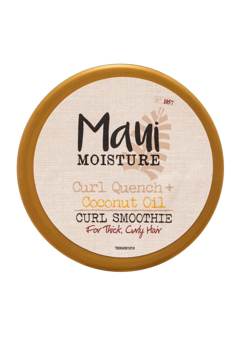 Maui Moisture Curl Quench + Coconut Oil Hydrating Curl Smoothie, Creamy Silicone-Free Styling Cream for Tight Curls, Braids, Twist-Outs & Wash & Go Styles, Vegan & Paraben-Free, 12 Ounce