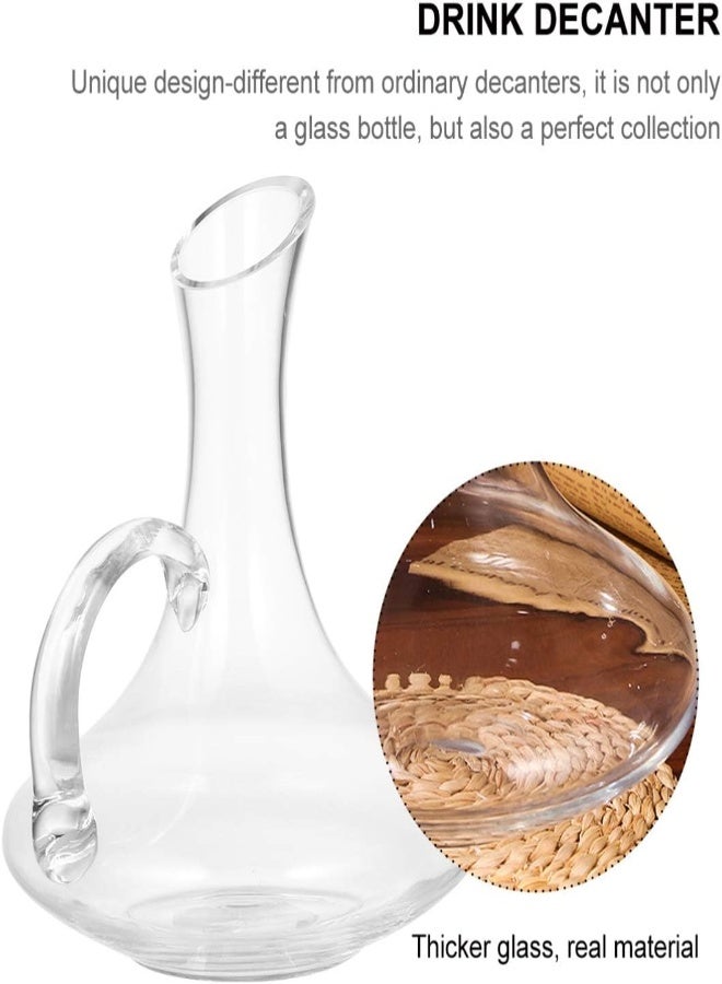 1Pc Decanter Wine Whiskey Dispenser Cold Beverage Kettle Whiskey Drink Distributor Whiskey Container Lead Free Crystal Whiskey Holder Gifts For Home Decor Glass Teapot Whisky