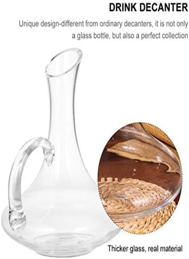 1Pc Decanter Wine Whiskey Dispenser Cold Beverage Kettle Whiskey Drink Distributor Whiskey Container Lead Free Crystal Whiskey Holder Gifts For Home Decor Glass Teapot Whisky