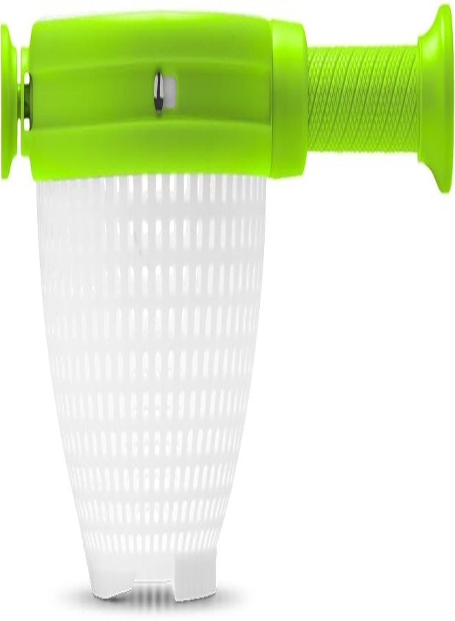 Dreamfarm Spina | Easy-To-Use Salad Spinner | Non-Scratch, Nylon Spinning Colander | Lettuce Spinner | Colander With Collapsible Handle | White & Green