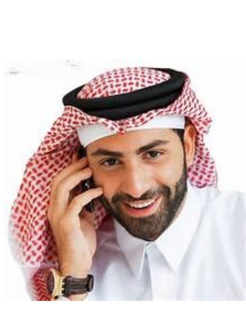 Arab Head Scarf with Lgal Aqel Rope and prayer cap 3 Piece Mens Middle East Desert Shemagh Wrap Arab Costume