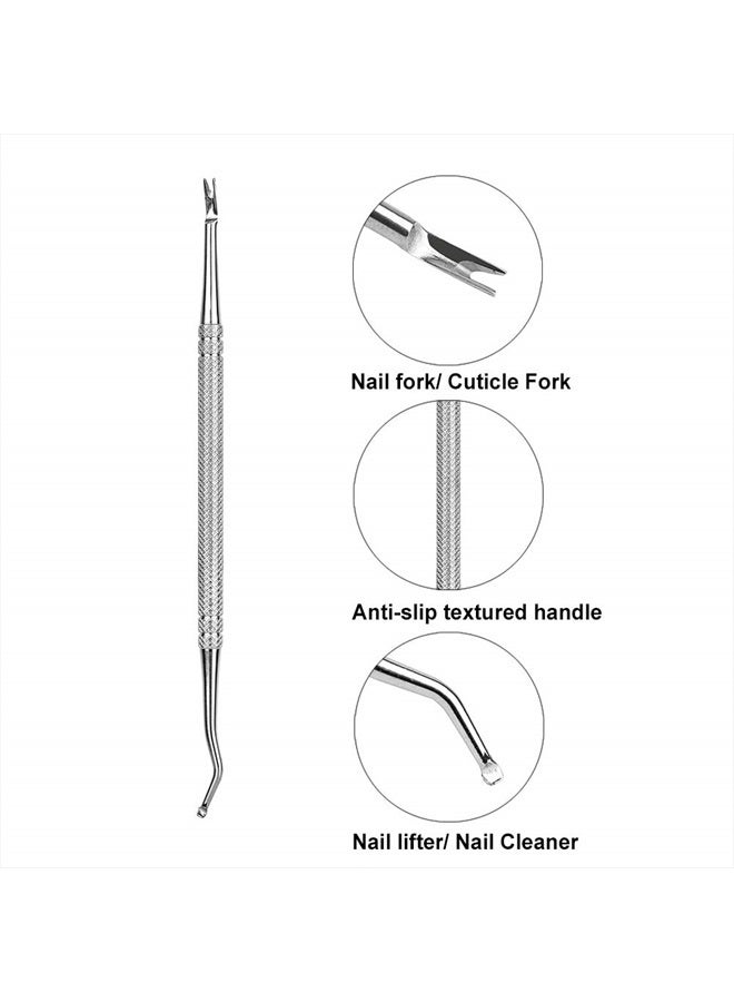 Straight Blade Toenail Clippers with Toenail Lifter and Fork - Toe Nail Clipper for Thick Toenails - 2 in 1 Ingrown Toenail Tools Kit