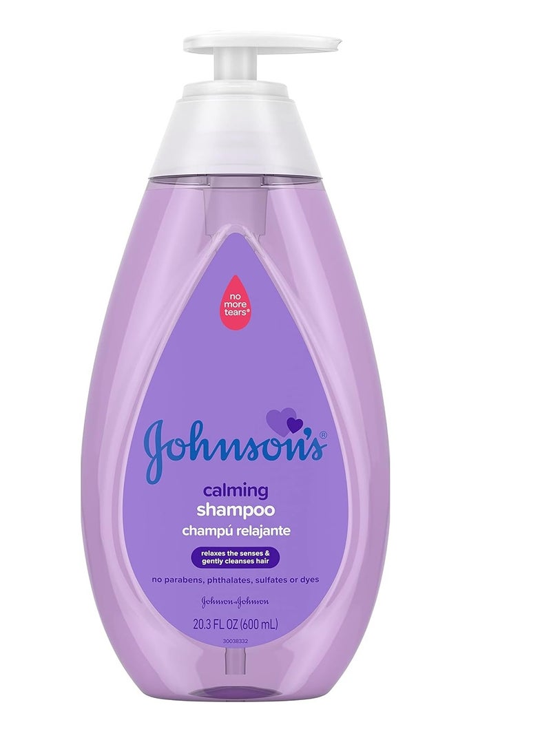 Johnson's Baby Calming Baby Shampoo with Soothing NaturalCalm Scent, Hypoallergenic & Tear-Free Baby Hair Shampoo, Free of Parabens, Phthalates, Sulfates & Dyes, 20.3 fl. oz