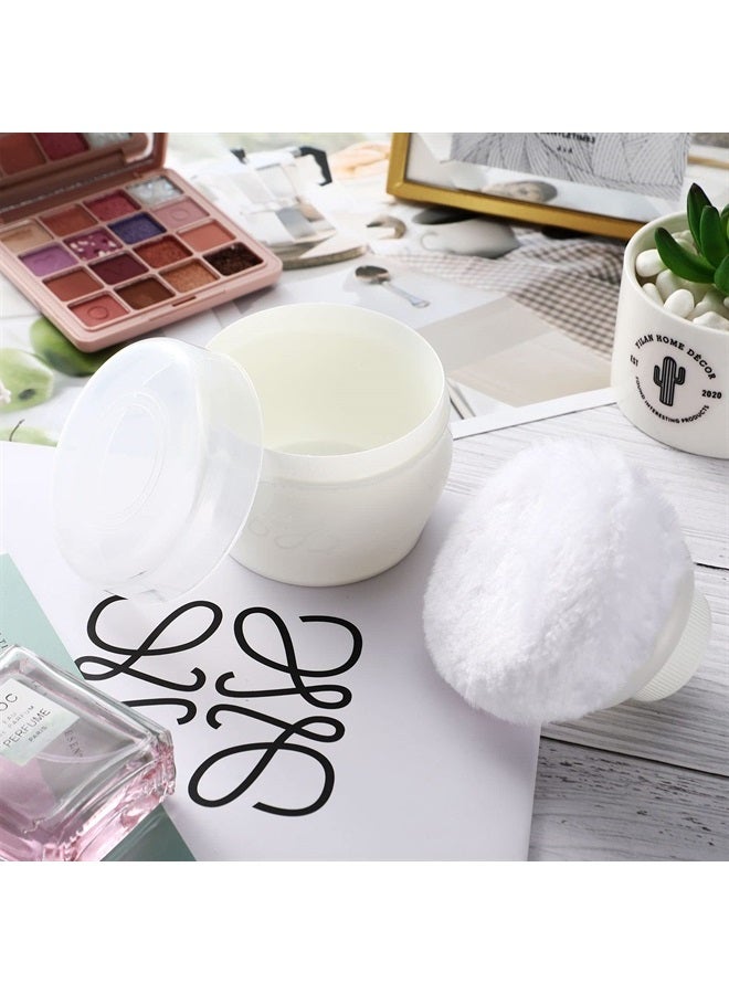 2 Sets Body Powder Container After Bath Baby Powder Case Fluffy Puff Kit Baby Body Care Powder Box Cosmetic Bath Powder Container Puff with a Large Handle Powder Puff Box for Home Travel