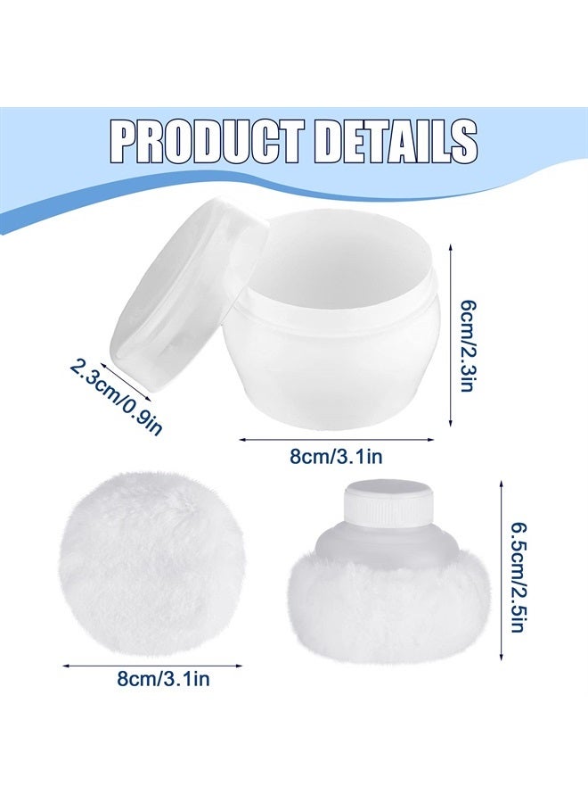 2 Sets Body Powder Container After Bath Baby Powder Case Fluffy Puff Kit Baby Body Care Powder Box Cosmetic Bath Powder Container Puff with a Large Handle Powder Puff Box for Home Travel