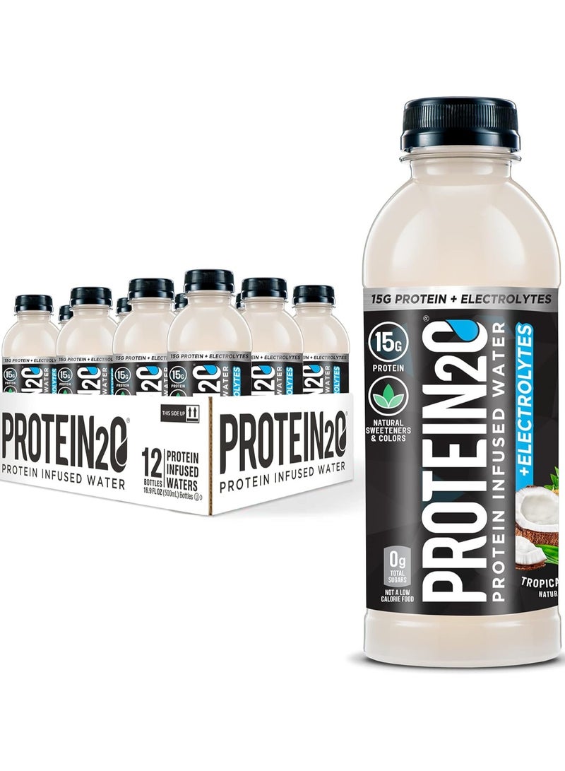 Protein20 Protein Infused Water + Electrolytes Tropical Coconut Flavor 500ml Pack of 12