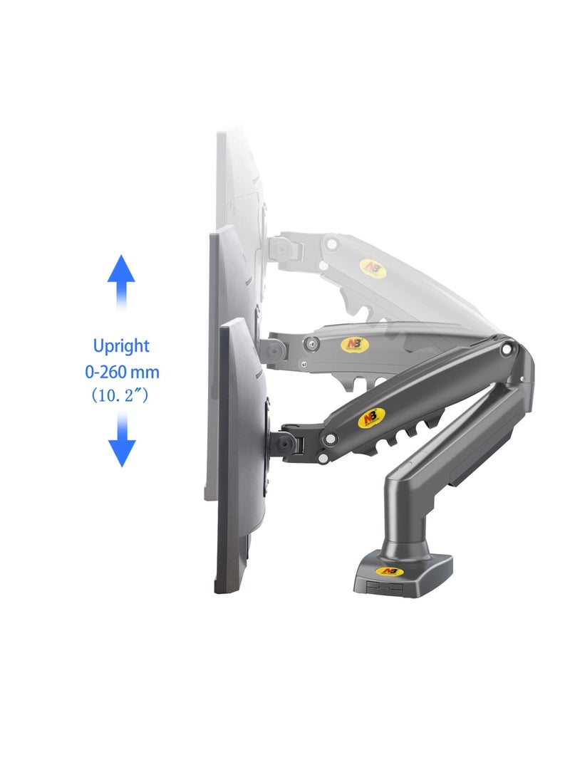 Full Motion Swivel Monitor Arm with Gas Spring for 17-30''Monitors(Within 4.4lbs to 19.8lbs),Monitor Desk Mount Computer Monitor Stand F80