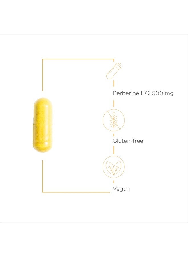 Berberine - 1000–1500 mg Daily - Berberine HCL Supplement for Metabolic Support* - Gluten-Free & Vegan Supplements for Men & Women - 60 Capsules