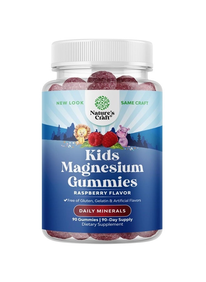 Relaxing Calm Magnesium Gummies for Kids - Great Tasting Kids Magnesium Gummies for Nerve Bone and Muscle Health Calm Gummies for Kids Wellness with 85mg per Serving Elemental Magnesium