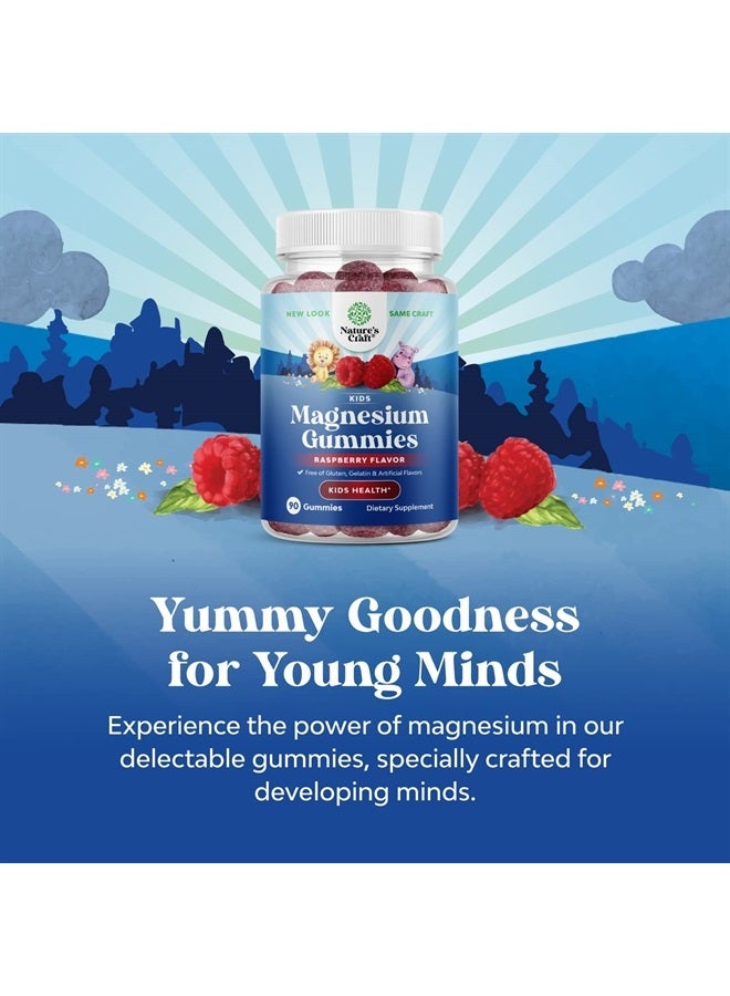 Relaxing Calm Magnesium Gummies for Kids - Great Tasting Kids Magnesium Gummies for Nerve Bone and Muscle Health Calm Gummies for Kids Wellness with 85mg per Serving Elemental Magnesium