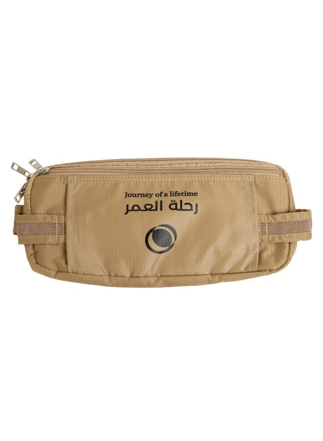 HilalFul Hajj & Umrah Waist Bag | Crossbody Belt | For Men, Women, Unisex | For Comfort Travel | Adjustable Polyester Strap | Nylon Bag | Breathable Mesh | Water Resistant