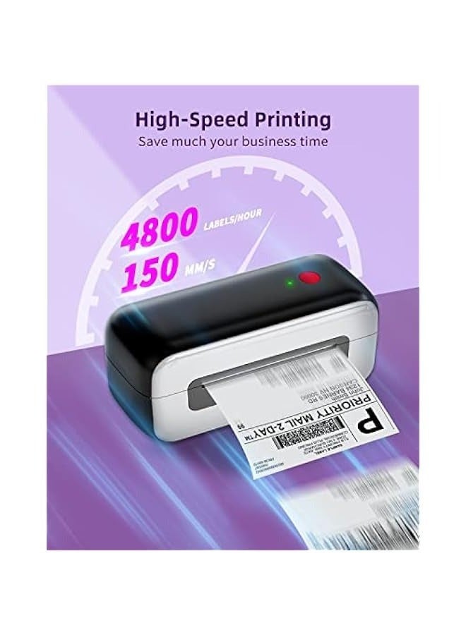 USB Thermal Label Printer for Shipping Packages - Desktop Label Printers for Small Business - Compatible with USPS, Etsy - Supports Multiple Systems - Black