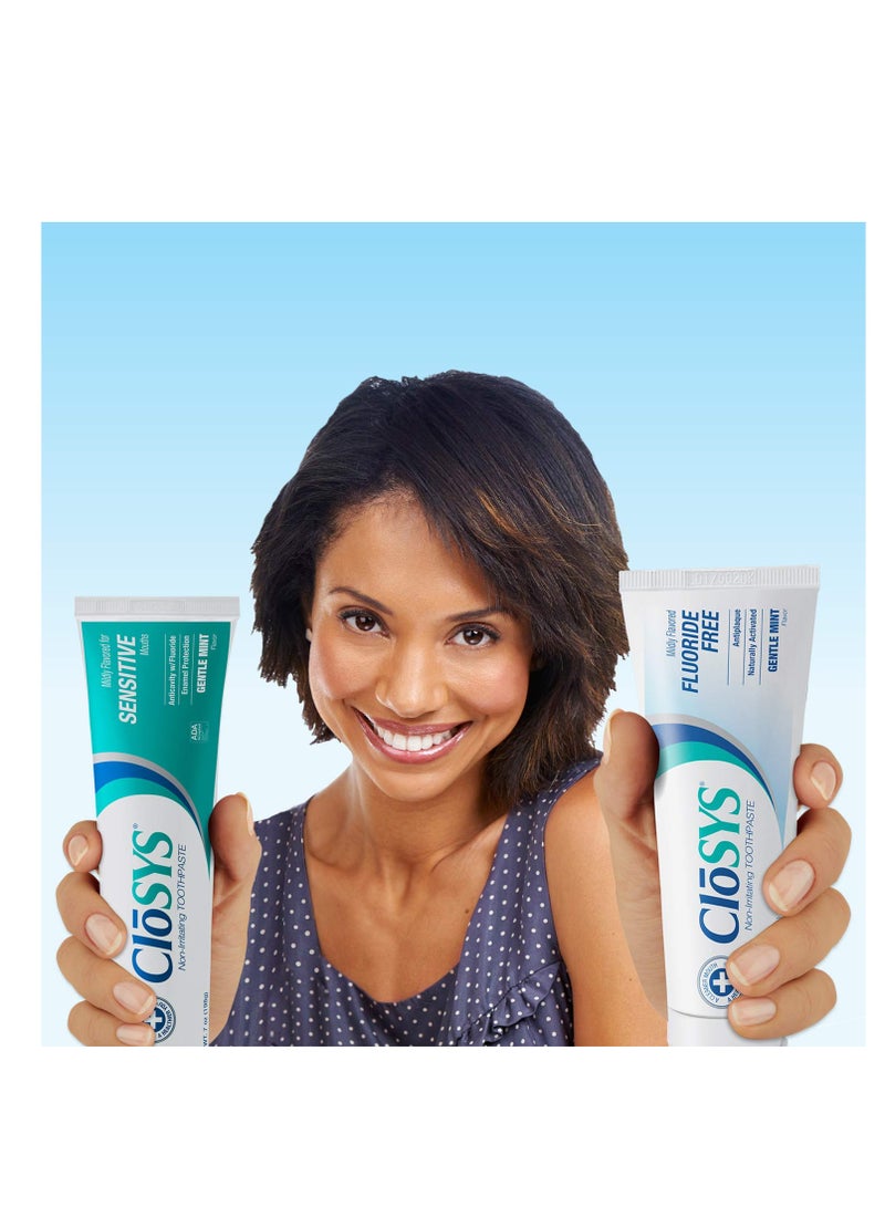 CloSYS Fluoride Toothpaste, 7 Ounce, Gentle Mint, Whitening, Enamel Protection, Sulfate Free