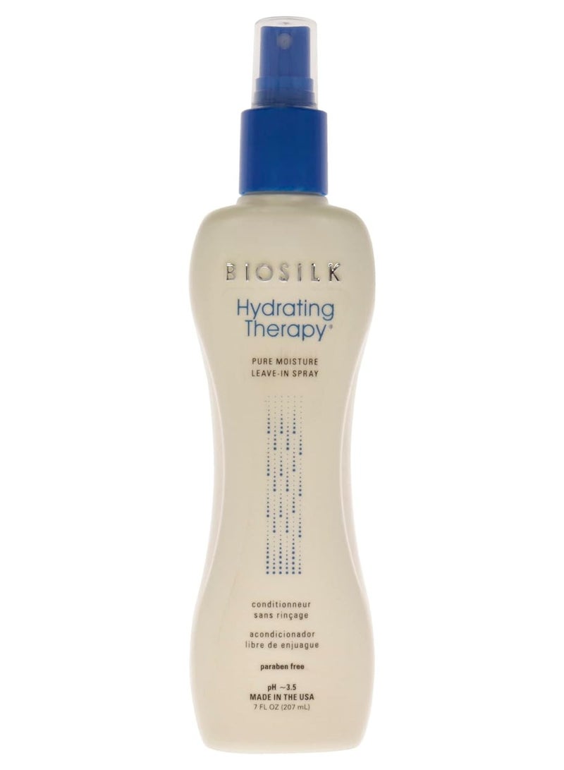 BioSilk Hydrating Therapy Pure Moisture Leave-In Spray, Replenishes Hair Moisture & Protects From Frizz, Sulfate, Paraben, & Cruelty-Free, 7 Oz