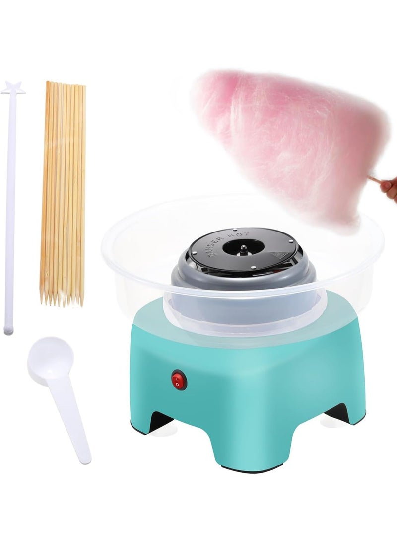 Cotton Candy Maker Machine, Portable Countertop Cotton Candy Maker with Splash-Proof Circle, Sugar Scoop for Kids birthday Party (Green)