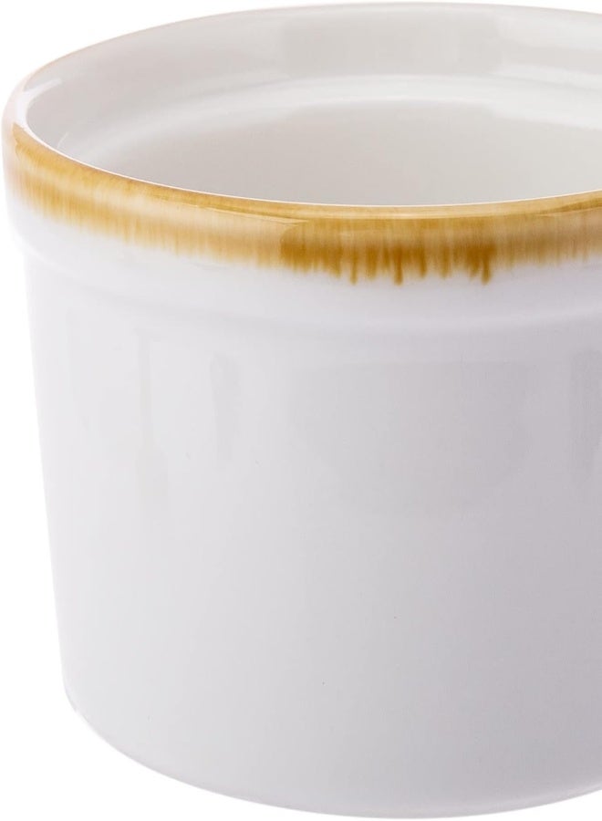 Akdc Lined Ramekin 9Cm X 9Cm X 5Cm White