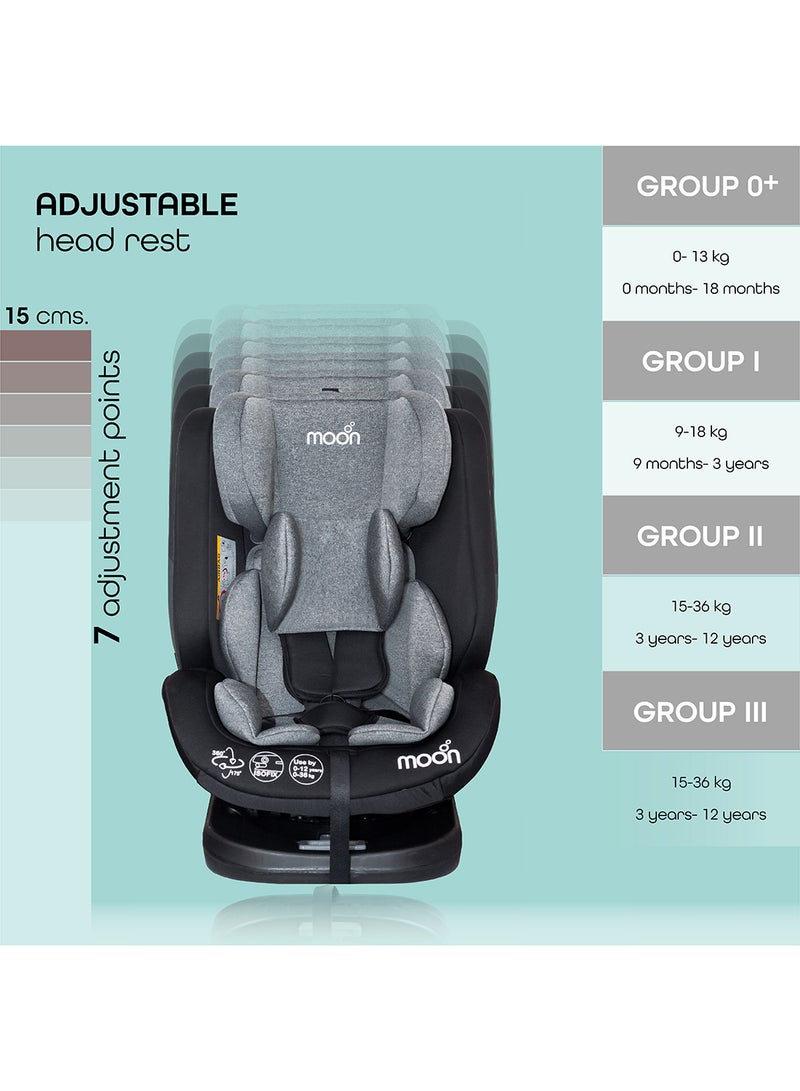 Rover -Baby/Infant Car seat Group:(0+,1,2,3) (0-12 years) 360° Rotate - Black